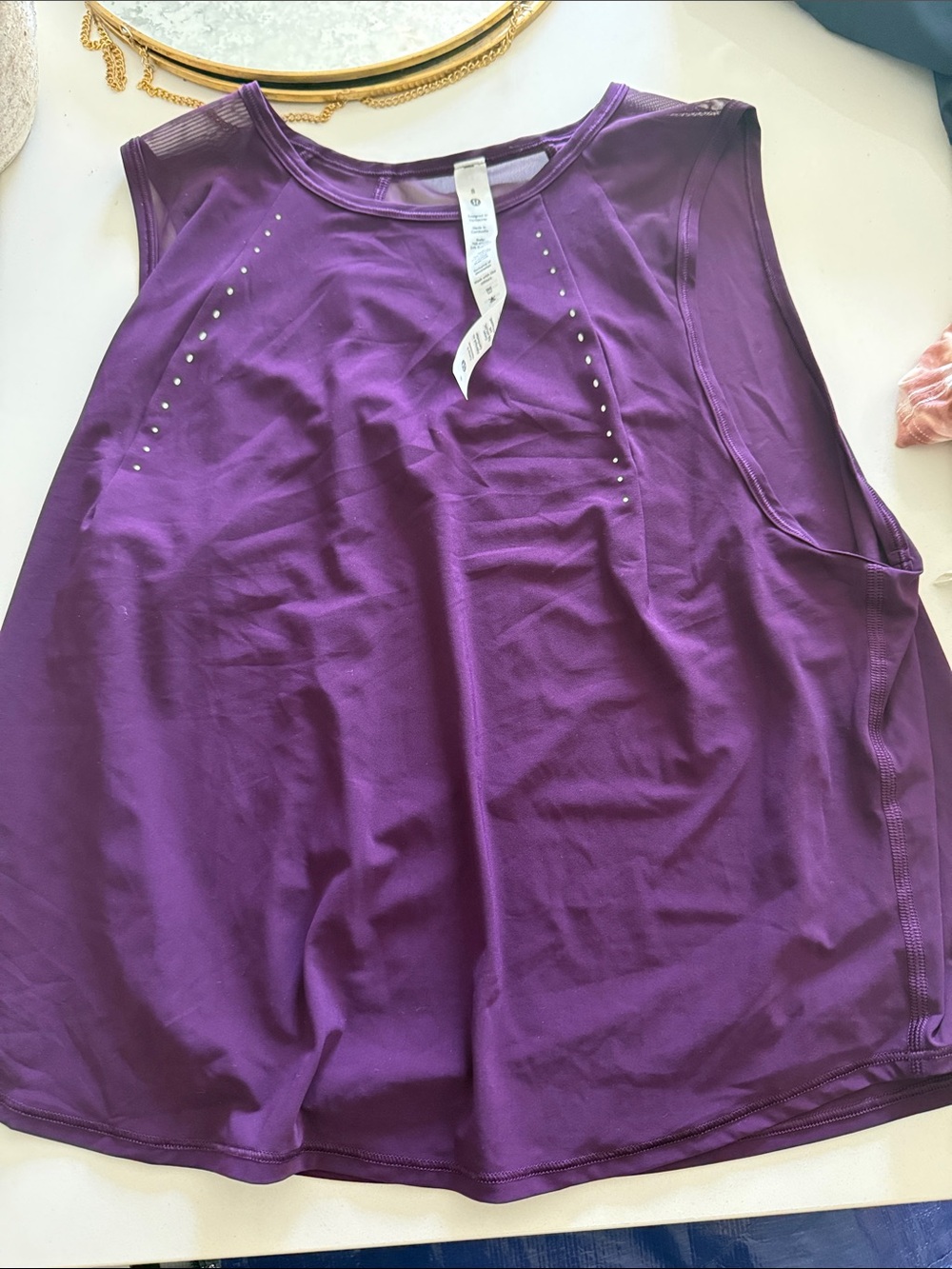lululemon athletica Purple Sleeveless Performance Tank with Stud Accents